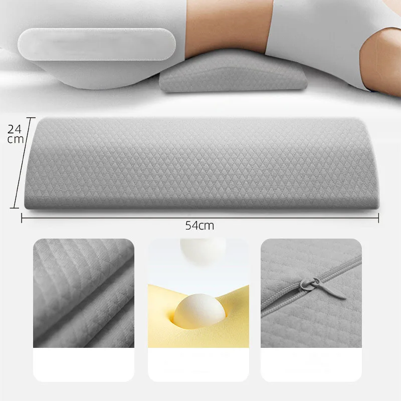 Ergonomisches Taillenkissen zum Schlafen, einfarbig, Memory-Baumwolle, abnehmbares Lendenkissen, langsamer Rückprall, ultraweiche Heimdekoration