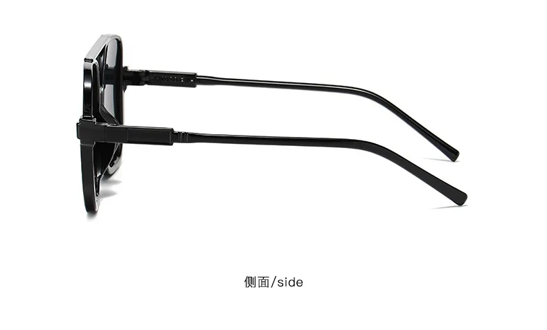 Retro Big Half Frame Damen Quadratische Sonnenbrille Schwarz Rund Coole Herren Sonnenbrille Einteilige Designer Pilot Sonnenbrille für Damen – Detail 17