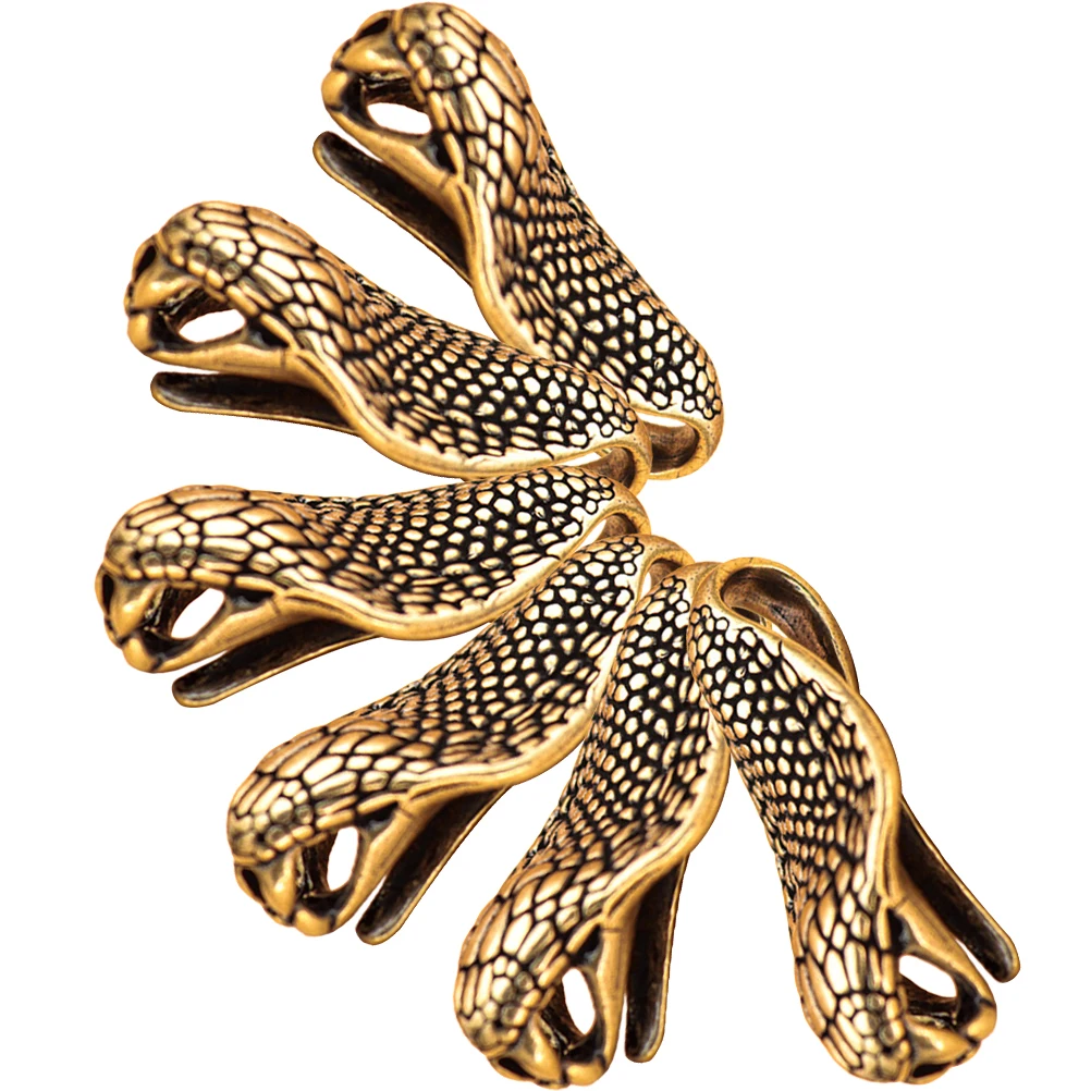 

6Pcs Snake Charm Snake Brass Charms Retro Pendant Bag Pendant Brass Craft Charms Decor Diy Keyring Bag Pendants