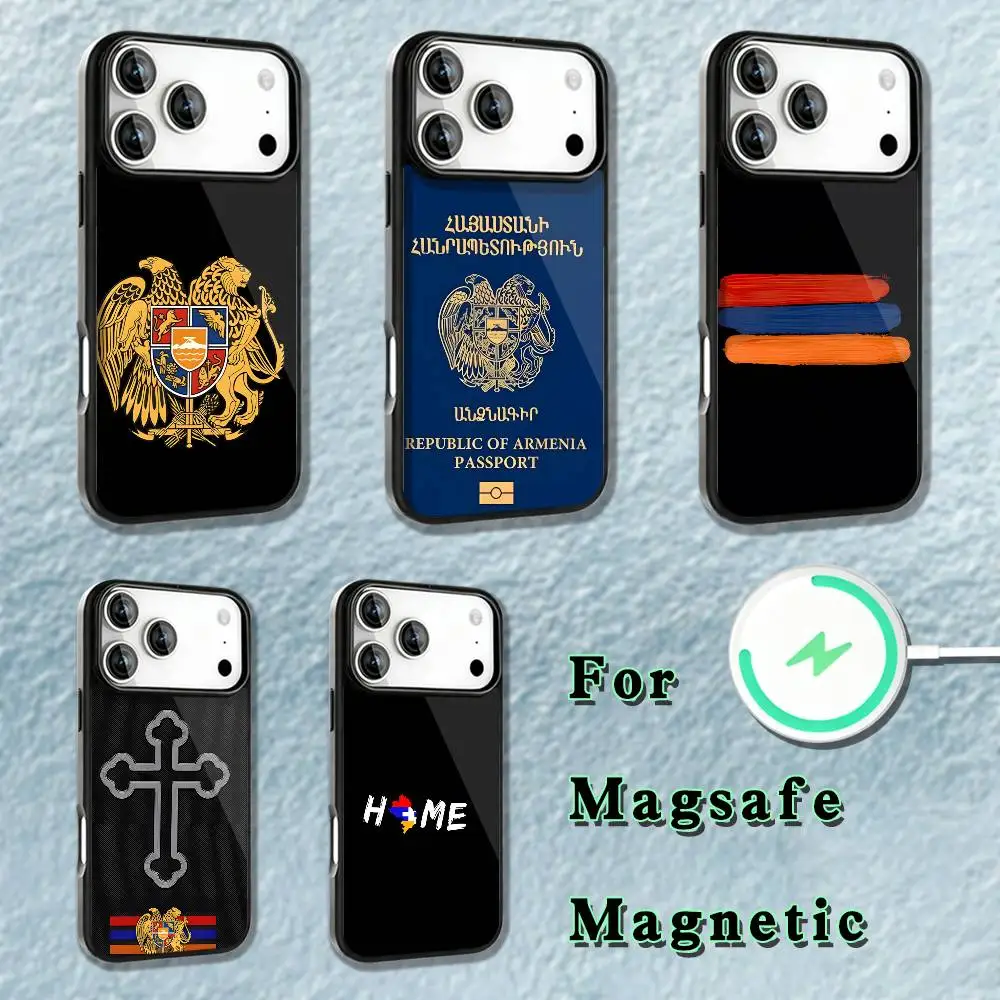 

Armenia Flag Passport ART Phone Case For iPhone 17,16,15,14,13,12,11,Pro,Max,Plus,Mini,SE4,E Magnetic Magsafe Wireless Charging