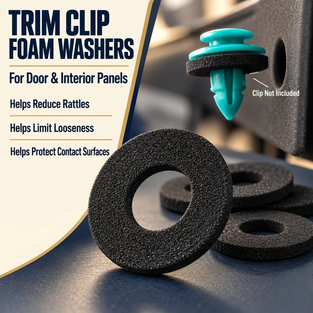 150Pcs Car Clips Sponge Pad Universal Car Door Panel Plastic Fastener Cushion Shockproof Sound Insulation Sponge Pad