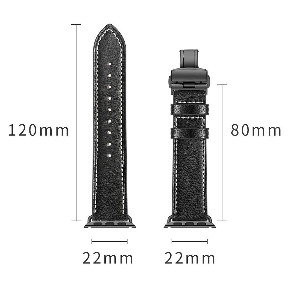 Cinturino in pelle per Apple watch 7 6 5 4 SE 44mm 40mm uomo/donna comodo cinturino di ricambio per cinturino iwatch 3 42mm 38mm