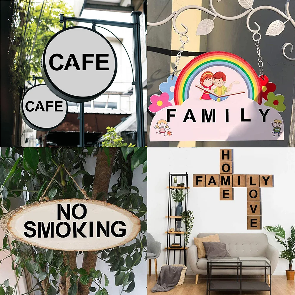 

36 Pcs Alphabet Stamps Literacy Painting Template Plastic Number Templates Letter Stencils DIY White Children Drawing