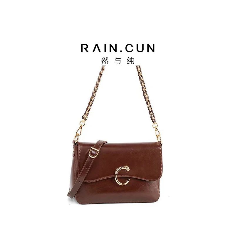 Bolso de Mano de Lujo para Mujer Rain.cun, Color Marrón Moca, Bandolera, Bolso de Hombro Único, Elegante, Casual, para Uso Diario