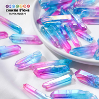 50g/bag Natural Crystal Electroplated Color Single Crystal Wand Healing Stone Energy Quartz Home Decoration Reiki Polished Stone