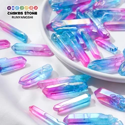 50g/bag Natural Crystal Electroplated Color Single Crystal Wand Healing Stone Energy Quartz Home Decoration Reiki Polished Stone