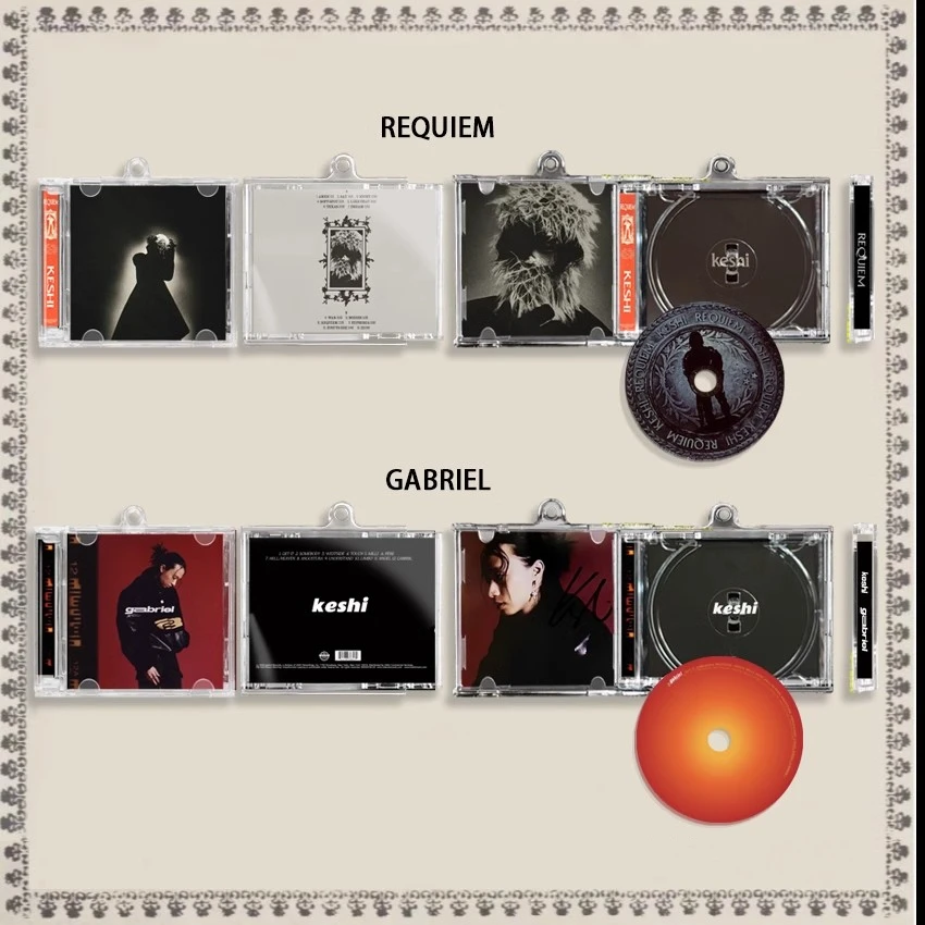 

Pop Casey Luong Keshi MINI Music CD NFC Keychain Play Songs Requiem Album GABRIEL Pendant Cosplay Necklace DIY Acrylic Key ring