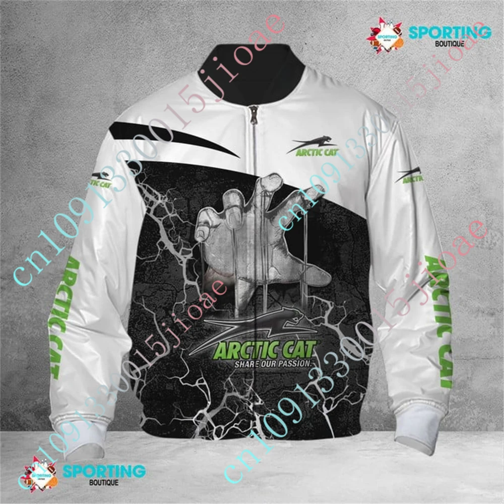 

Arctic Cat Bomber Jacket Jackets For Men's Clothing Harajuku Parkas Windbreaker Techwear Baseball Uniform Thick Coat Custom Logo