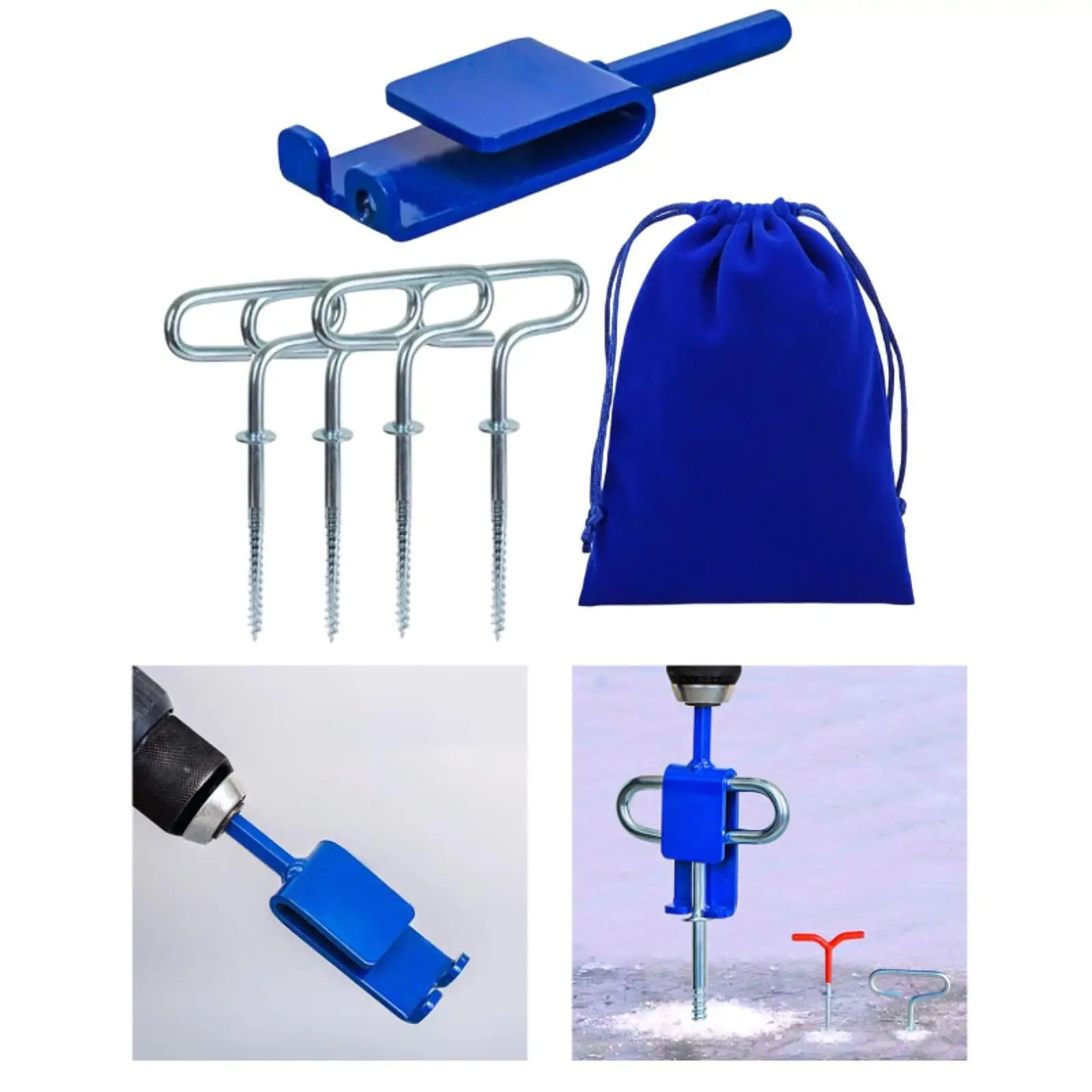 Ice Fishing Anchor Tool Strong for Ice Insert Sewing Anchors Fixing Ice Shelters Make Set up Shelter Quick and Easy Ice Fishing