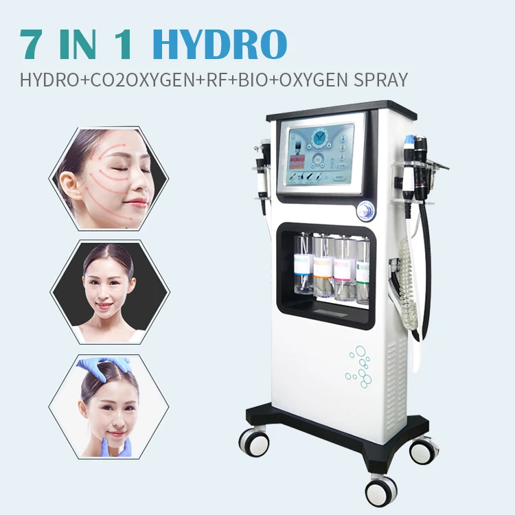 7 in 1 Professional Facial Hydra อุปกรณ์ทําความสะอาดผิว 7 in 1 Hydra ทําความสะอาดผิว Hydro Oxygen Peel เครื่อง Facial Water Dermabr