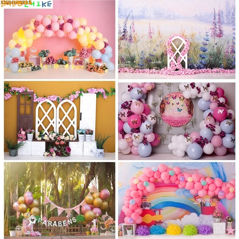 

Jungle Happy Birthday Photography Backdrops Newborn Air Balloon Party Decorations Portrait Photo Studio Background VG-05