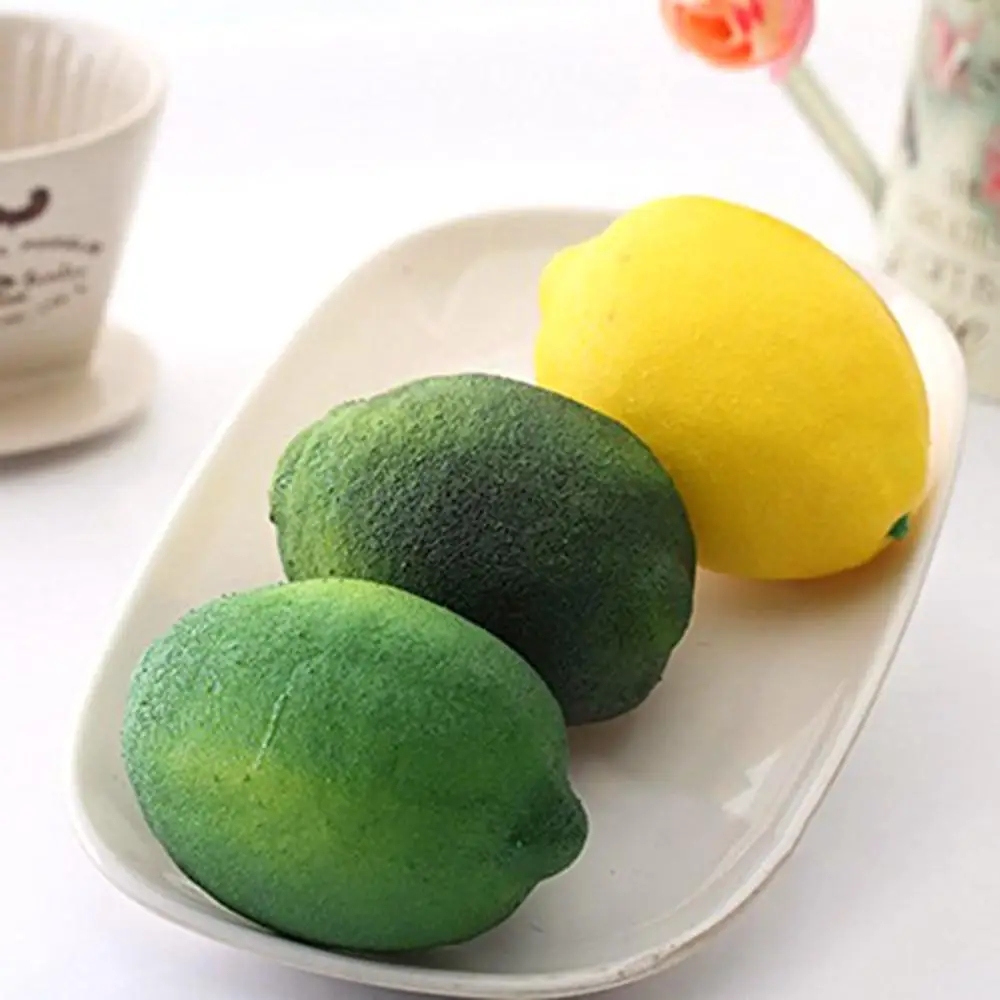 Party 6/10PCS Home Lifelike Kitchen Artificial Lemon Simulation Decoration Fake Fruit