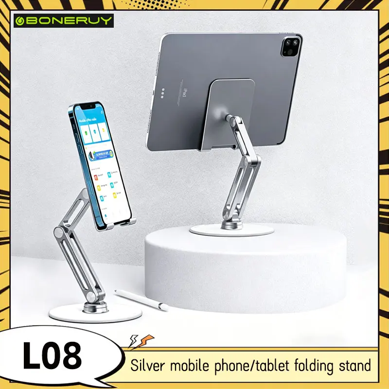 

Boneruy L08 Mobile Phone/Tablet Stand 360 Degree Rotating Desktop Stand TV Drama Learning Online Class Stand Aluminum Alloy
