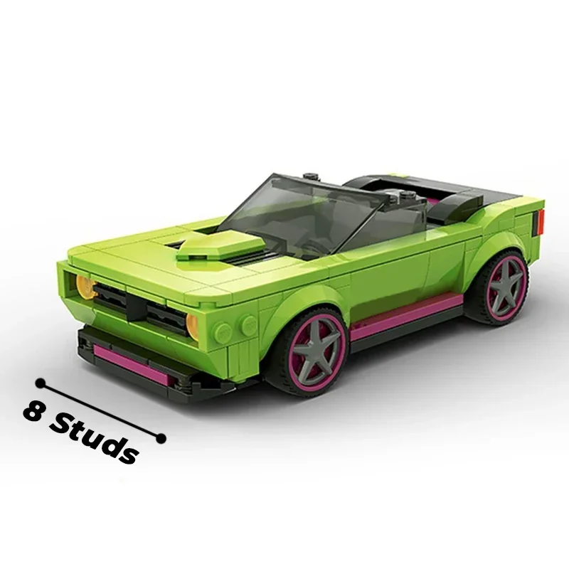 Snelheidskampioenen Model Moc Bouwstenen Groene Muscle Car-Technologie Modulaire Blokken Geschenken Kerstspeelgoed Diy Sets Assemblage