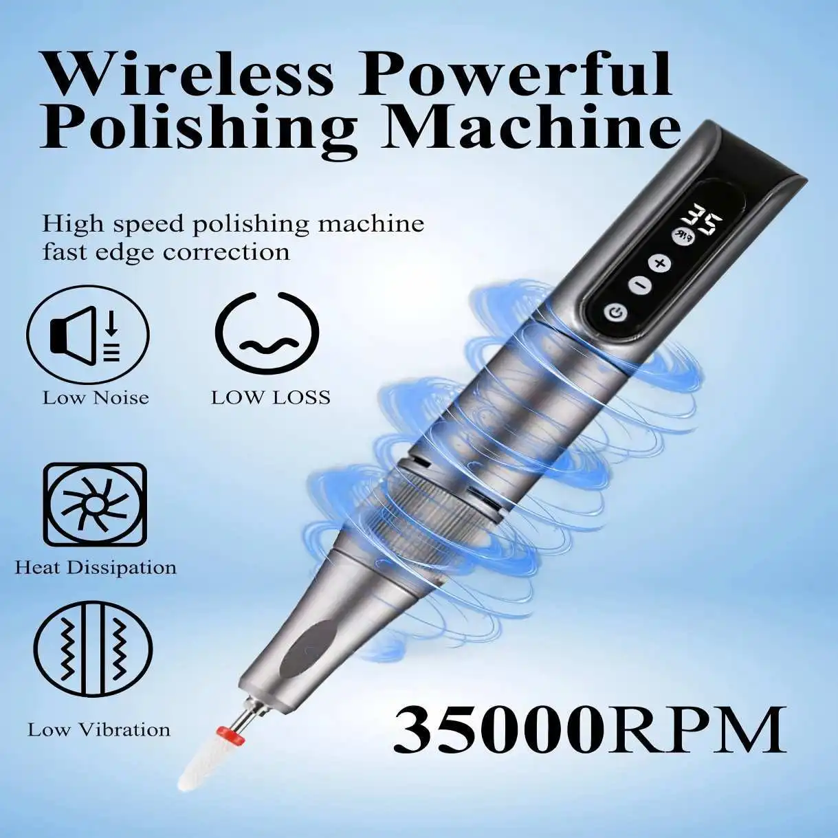 Cordless USB polisher, portable electric mini precision polisher to repair fine surface edge correction