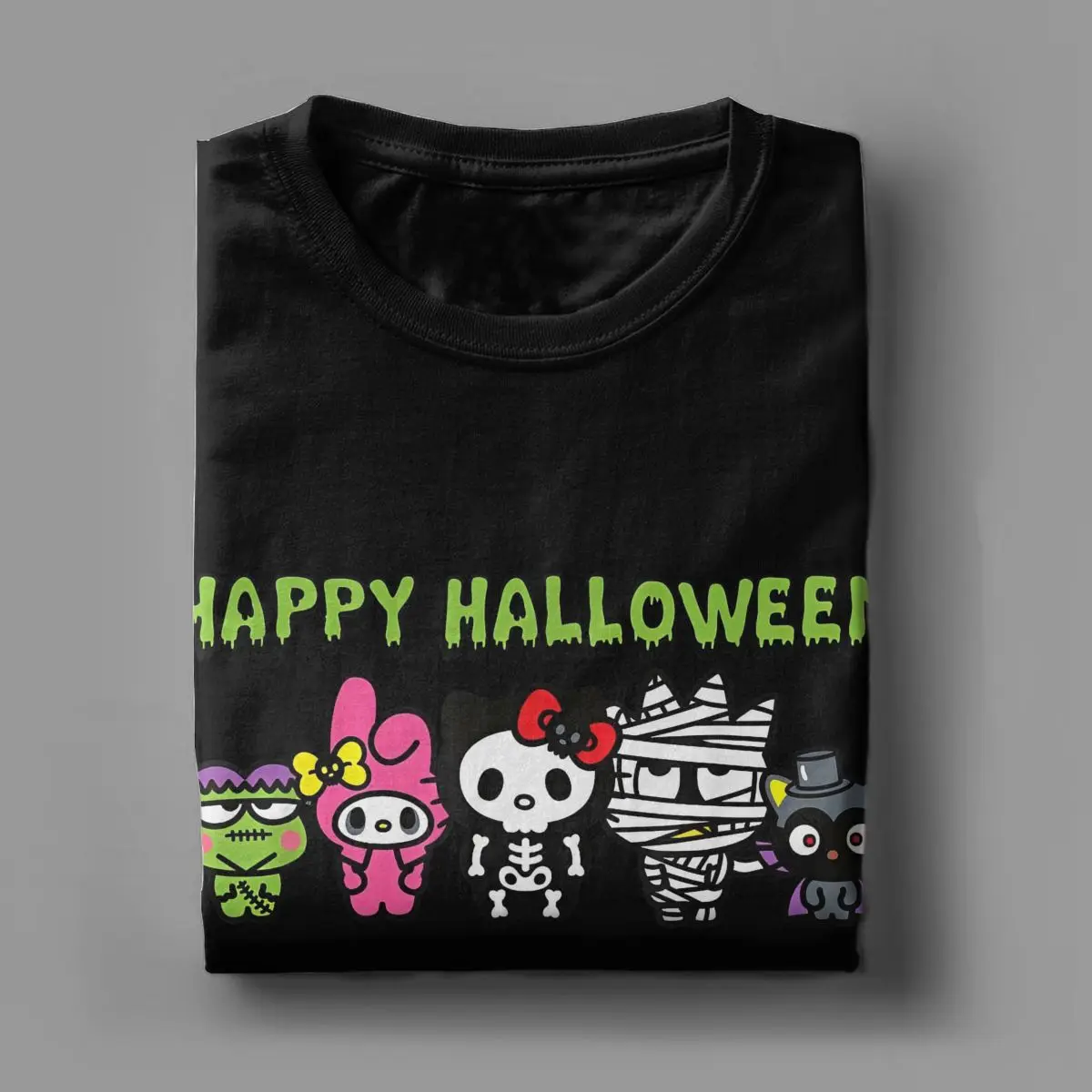 Hello Kitty Friends Halloween Men Women\'s T Shirts Cartoon Creative Tees Short Sleeve T-Shirts Pure Cotton Birthday Gift Clothes