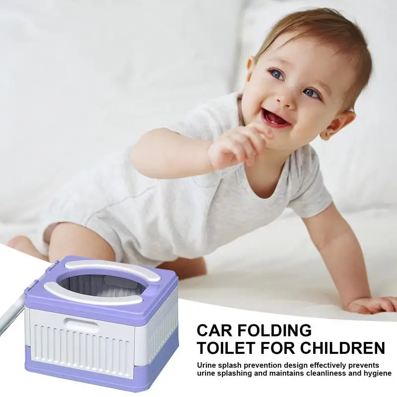 Portable Kids Potty Safe Splash-Proof Travel Potty Lightweight Square Foldable Potty Travel Supplies For Fishing Outings Camping