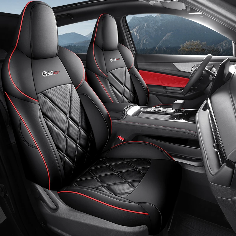 All Inclusive Faux Leather Car Seat Covers 5 Seater Fit 2024-2025 Changan CS55 PLUS Durable Car Interior Decoration Accessories