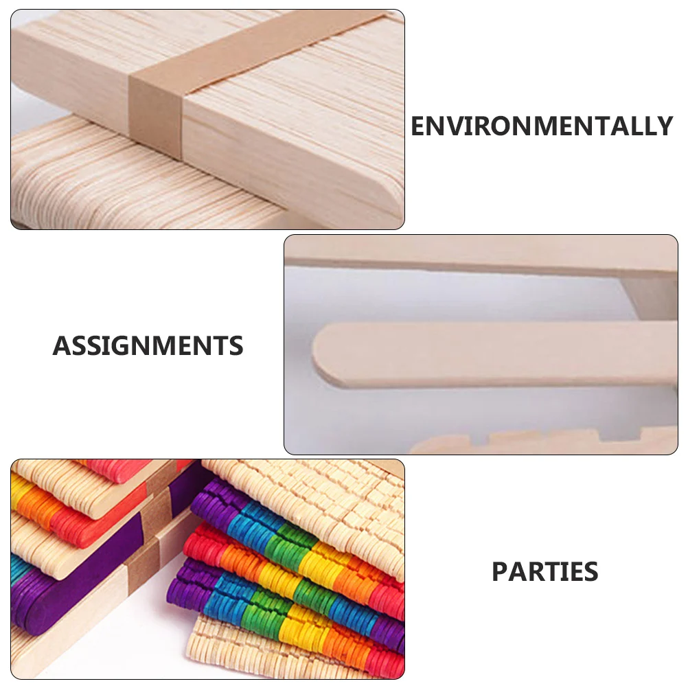 

250Pcs Craft Sticks Natural Wood DIY Ice Cream Sticks for Children Art Projects Party Decorations Camp Scout Activities Handmade