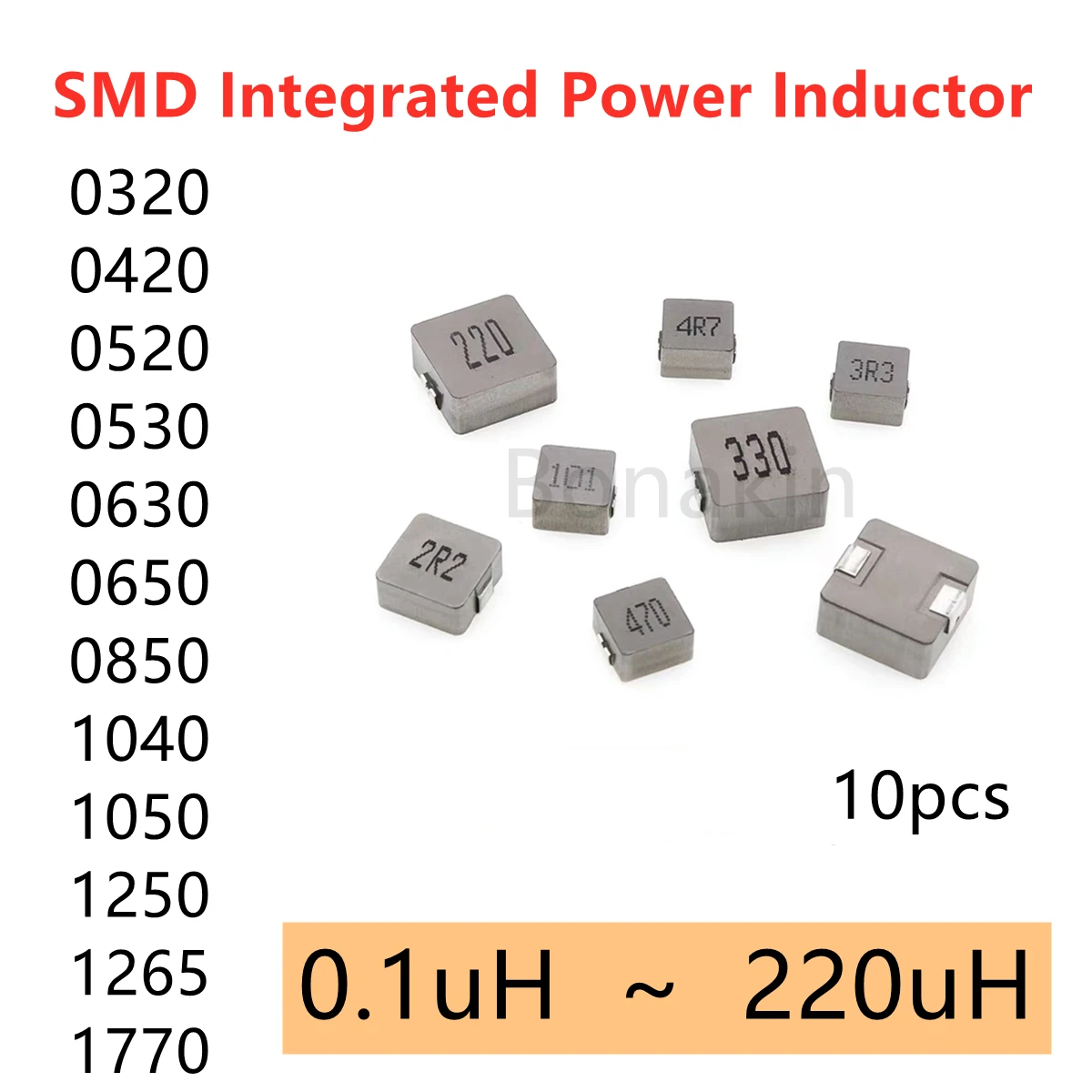 10pcs SMD Integrated Power Inductor 0420 0520 0530 0630 0650 0850 1040 1050 1250 1265 1770 4.7uH 10uH 22uH 47uH SMD Inductance