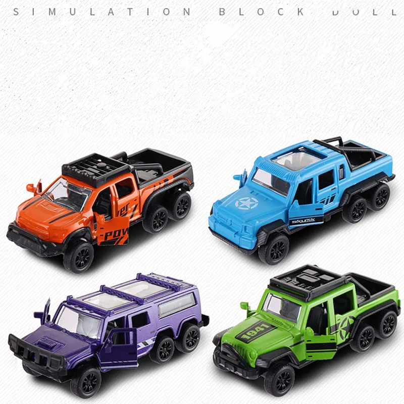 New alloy pull back military style off-road vehicle models,simulated pickup truck car toys,original packaging gift toy,wholesale