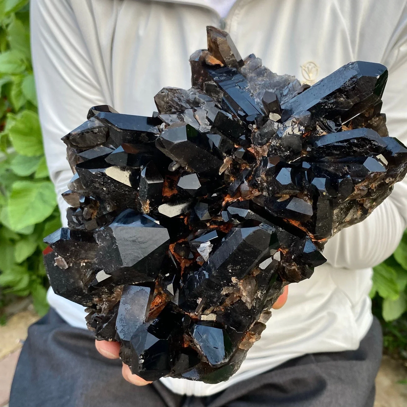 Large!   Natural Formed!   Smoky Black Quartz Cluster, Crystal Black Ore Cluster, Mineral, Spiritual Energy, Healing Cluster