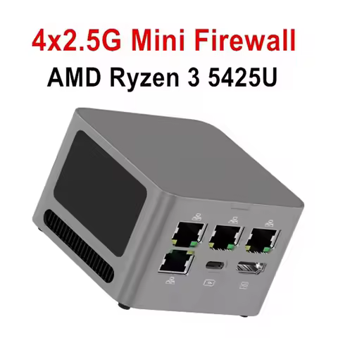 AittactSuper Mini Firewall PC M1 AMD Ryzen 3 5425U 4x2.5G LAN i226-V 8GB LPDDR4 Pocket Mini Gaming Computer Proxmox pfSense ESXi