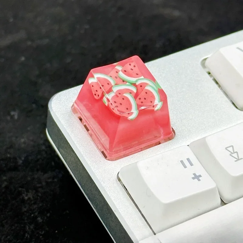 1Pcs Cute Translucent Fruit Series Strawberries Watermelon Keycap-Enhance Your Mechanical Keyboard Look! Accessories