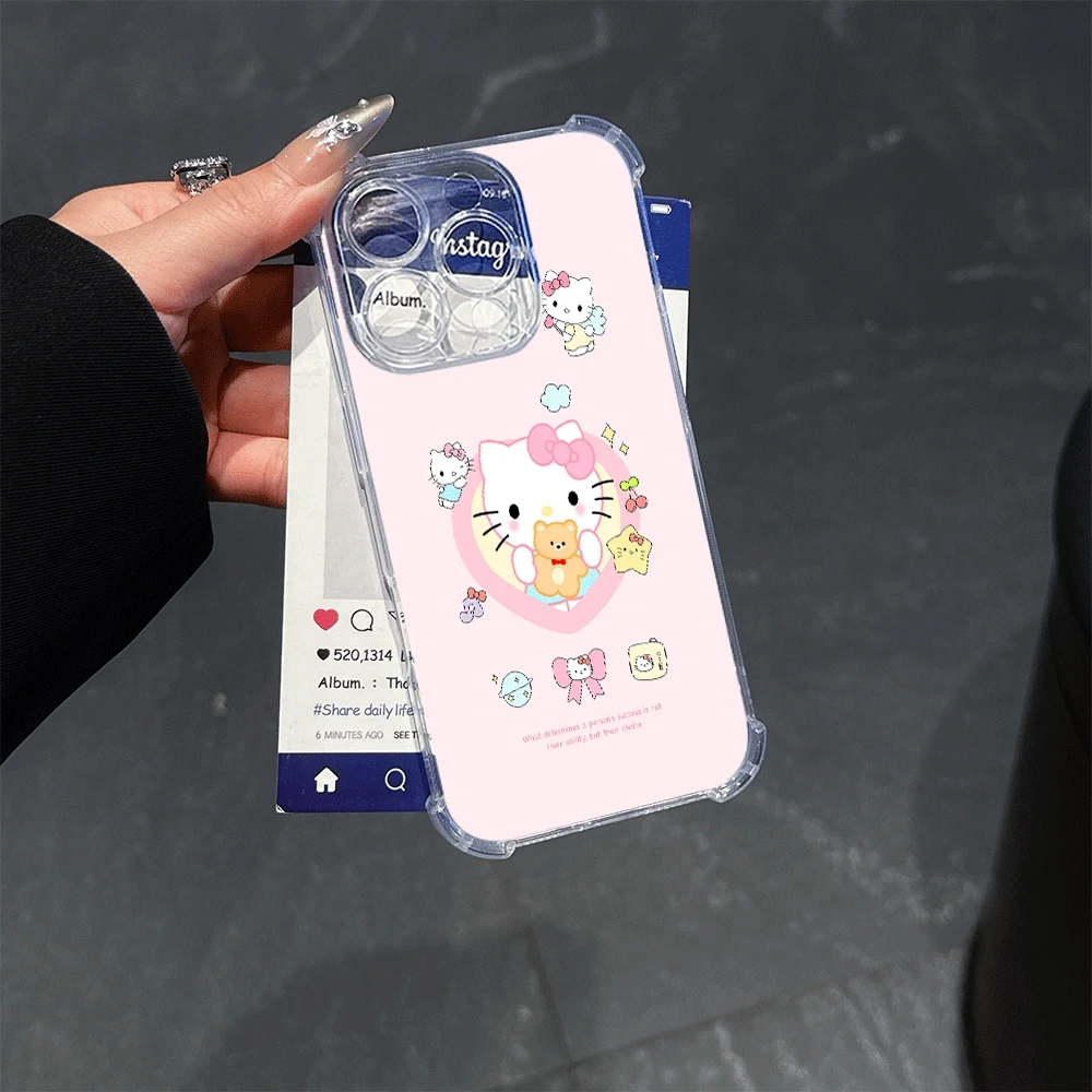 

Мягкий чехол для телефона Hellokitty для IPhone 14, IPhone 16/15/14/13/12/11/x/xs/xs Max, чехлы для мобильных телефонов для девочек Sanrio, игрушки с героями мультфильмов