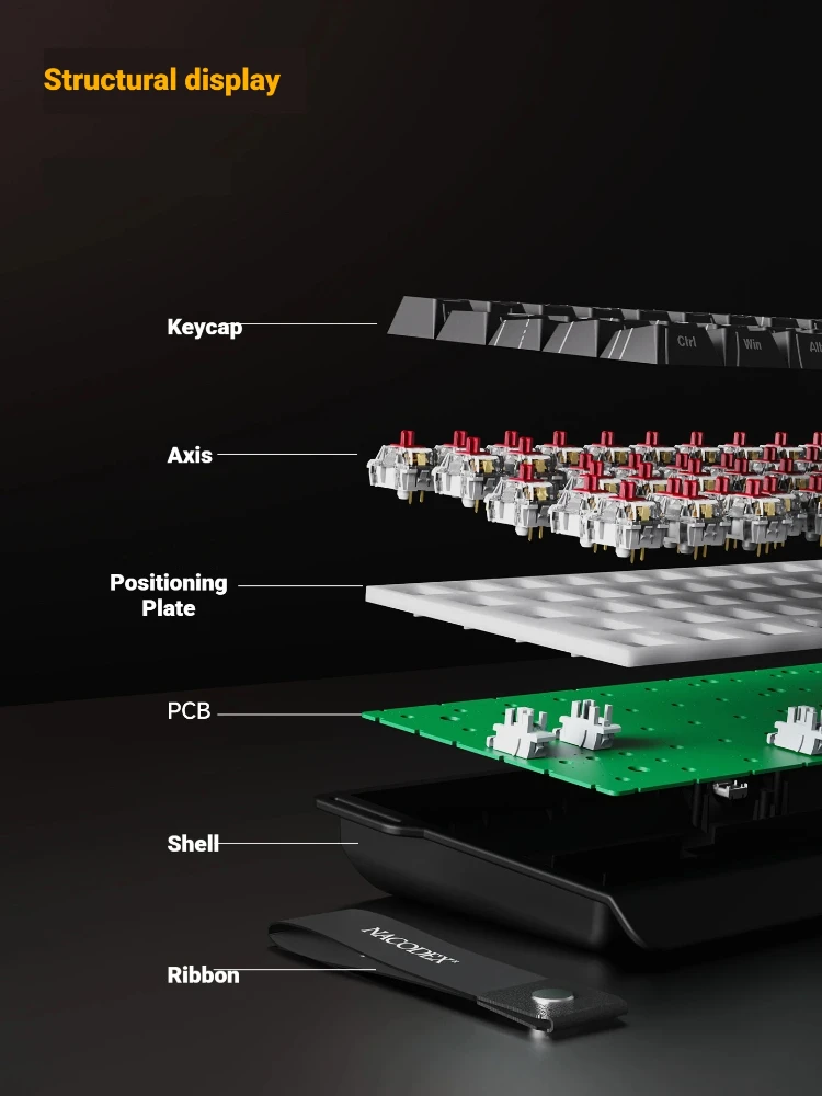 AJAZZ NK68 V2 Mechanical Keyboard 65% Red Switch RGB Wired