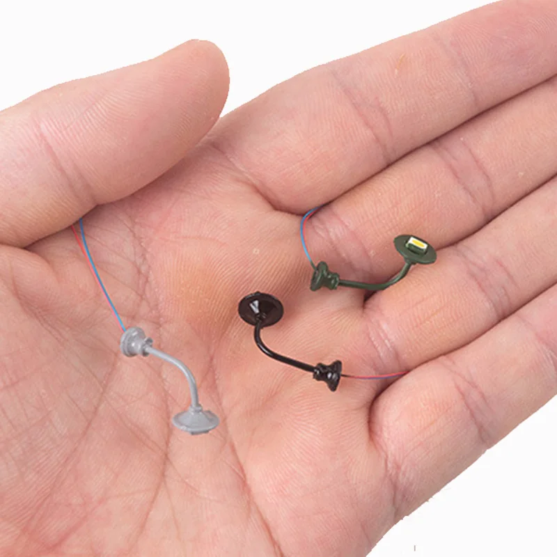 Miniatur HO Maßstab 1:87 Wandleuchte/LED-Licht Modellbausätze ABS + Metall Beleuchtungsmaterialien Diorama Zubehör 5 Teile/los