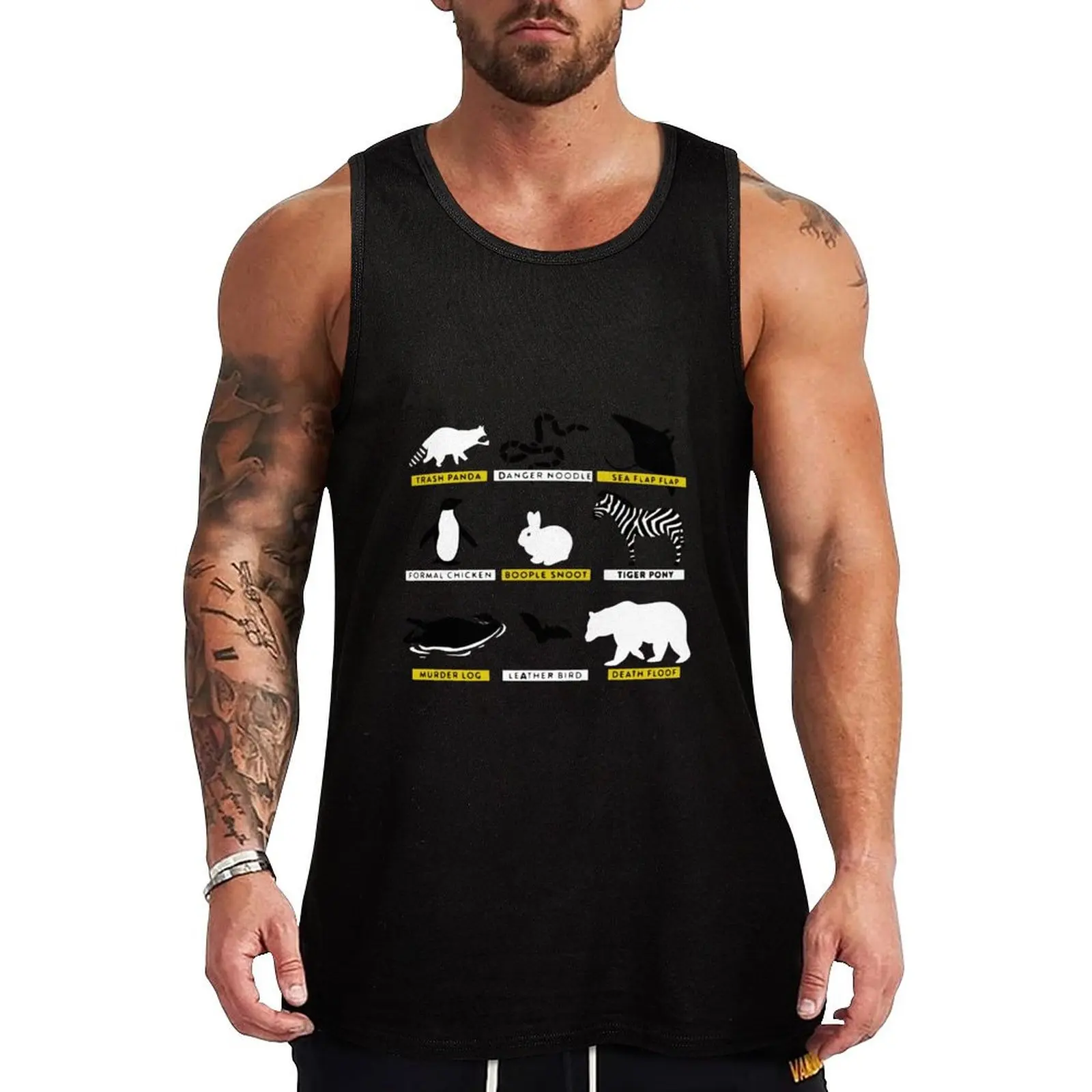 Animals of the World - And how they are called correctly Tank Top Durable Work Tank Top Outdoor Utility Sleeveless Shirt