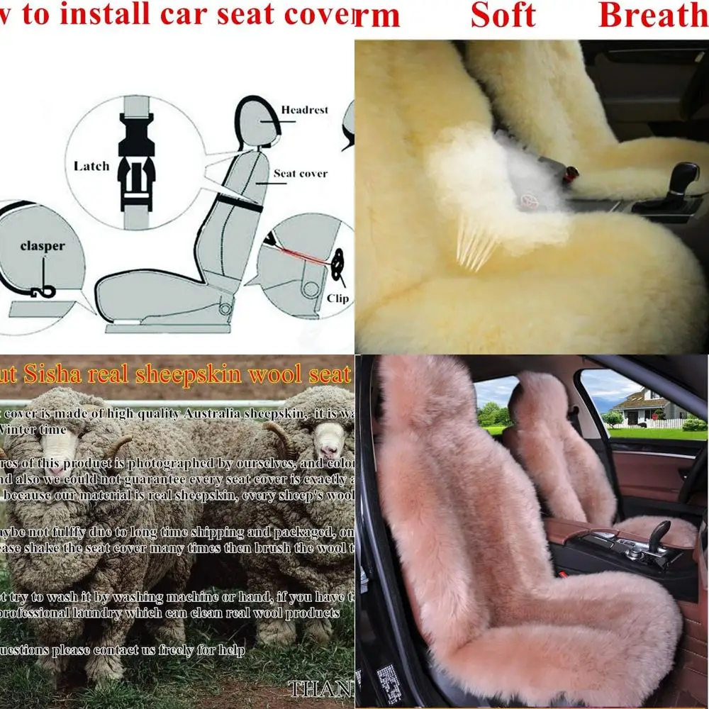 

Зимний теплый аутентичный австралийский чехол на автомобильное сиденье из овчины, роскошный длинный шерстяной чехол на переднее сиденье, подходит для большинства автомобилей, грузовиков, внедорожников или фургонов (Ca