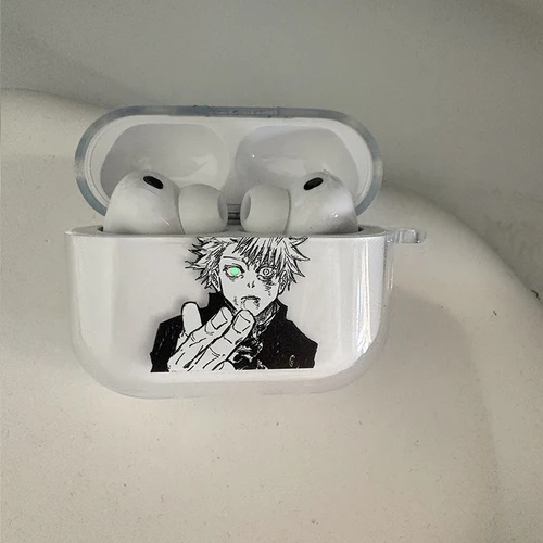 Imagen 2 del producto Funda transparente para auriculares Gojo Satoru de Anime con dibujos animados para Airpods Pro 3 2025, funda transparente suave para Airpods 4, funda a prueba de golpes