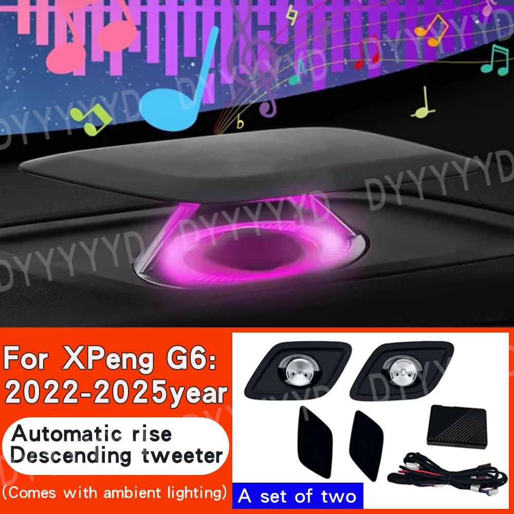 

Для Xpeng G6 2023 2024 P5 P7 интеллектуальный подъемный твитер со светодиодной подсветкой, центральный динамик на приборной панели, автомобильное аудио