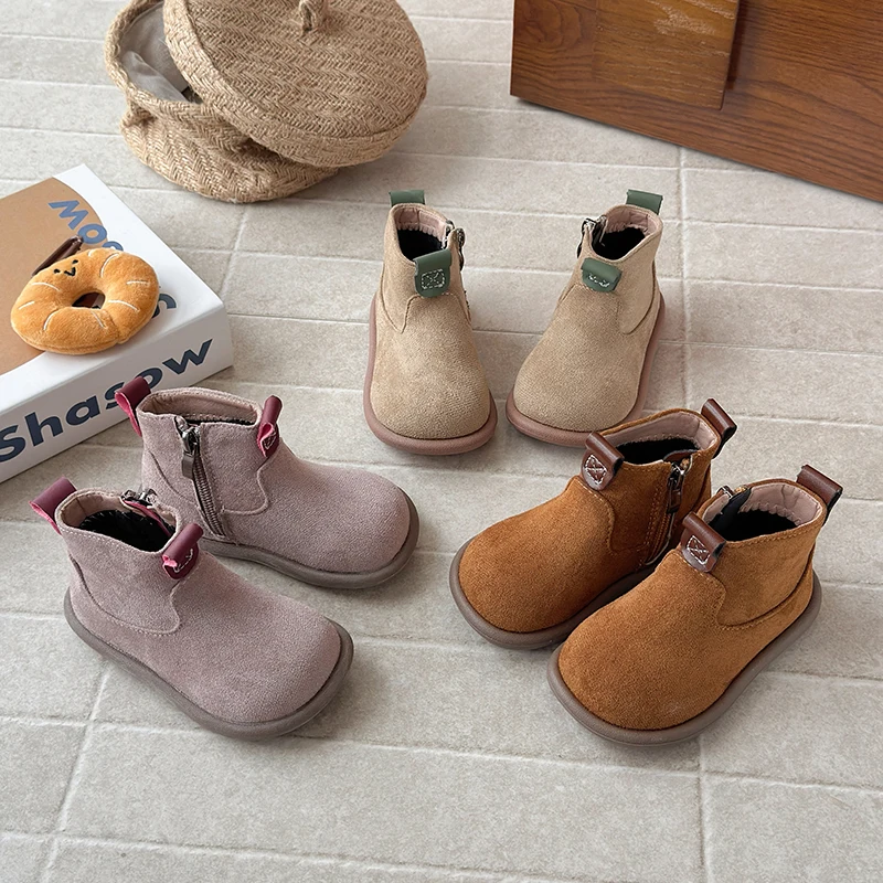 

Детские ботинки, осенне-зимняя детская теплая меховая обувь, винтажный стиль, ботильоны из мягкой искусственной кожи для маленьких мальчиков и девочек, желтые, зеленые