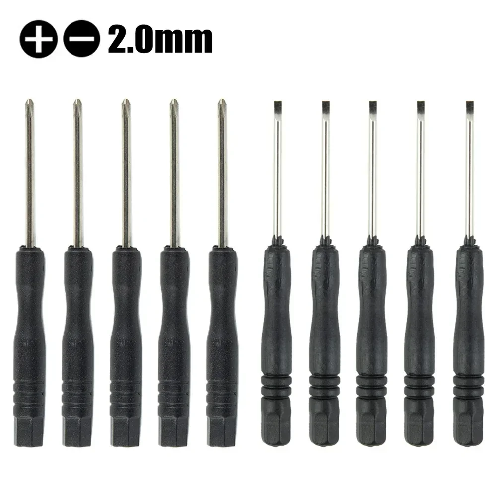 10Pcs 82mm Small Screwdriver Set Slotted Cross Screwdrivers 2mm Cutter Head For Repair Disassemble Toys Tools Accessories