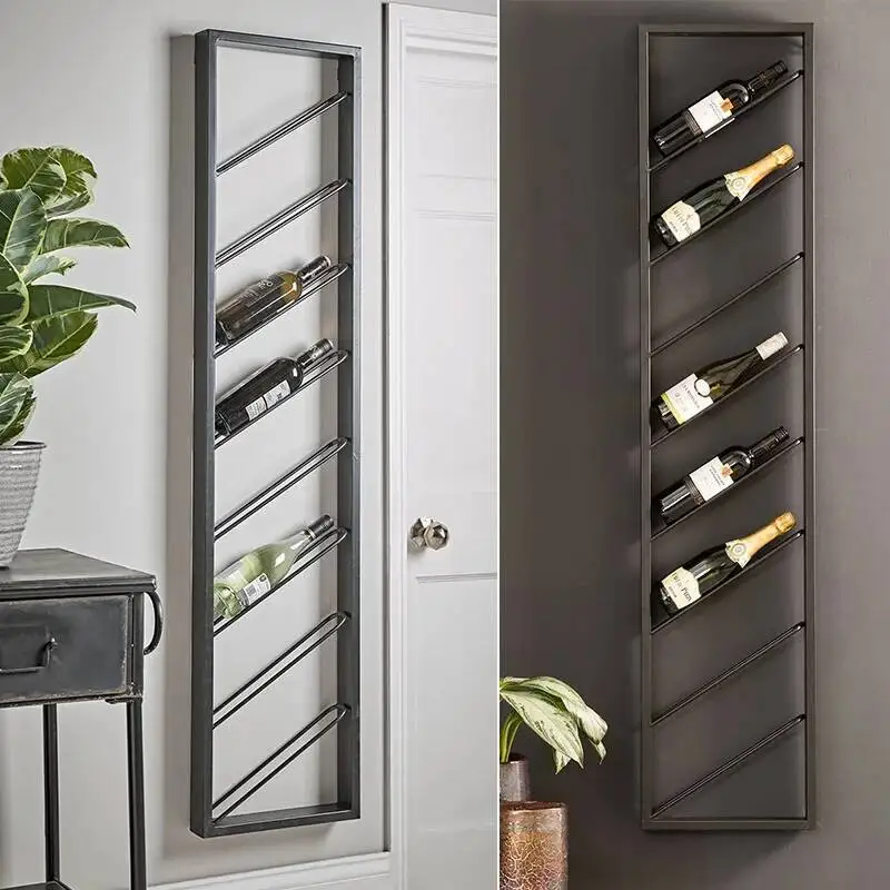 

High-quality Originality Unique Antique Design Wine Cabinet Display Simple Minimalist Rustic Aesthetic Metal Vinoteca Furniture