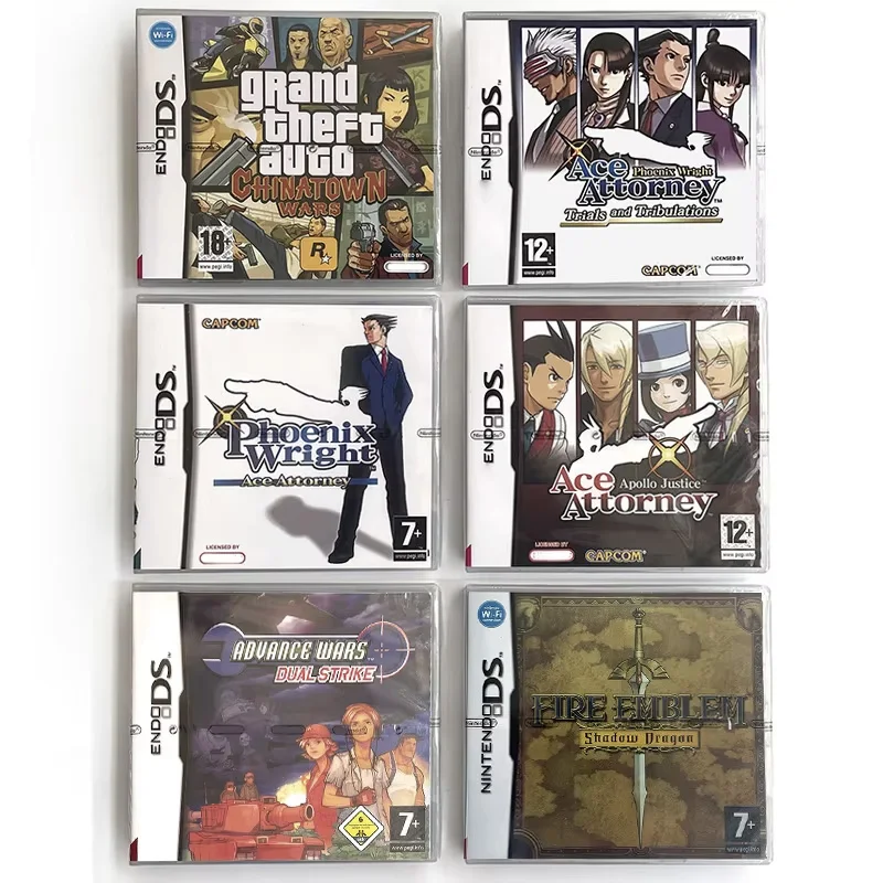 FRA FHG Fire Emblem Shadow Dragon Advance Wars Dual Strike Grand Theft Auto Chinatown Wars Box مع خرطوشة ألعاب يدوية لـ Ds