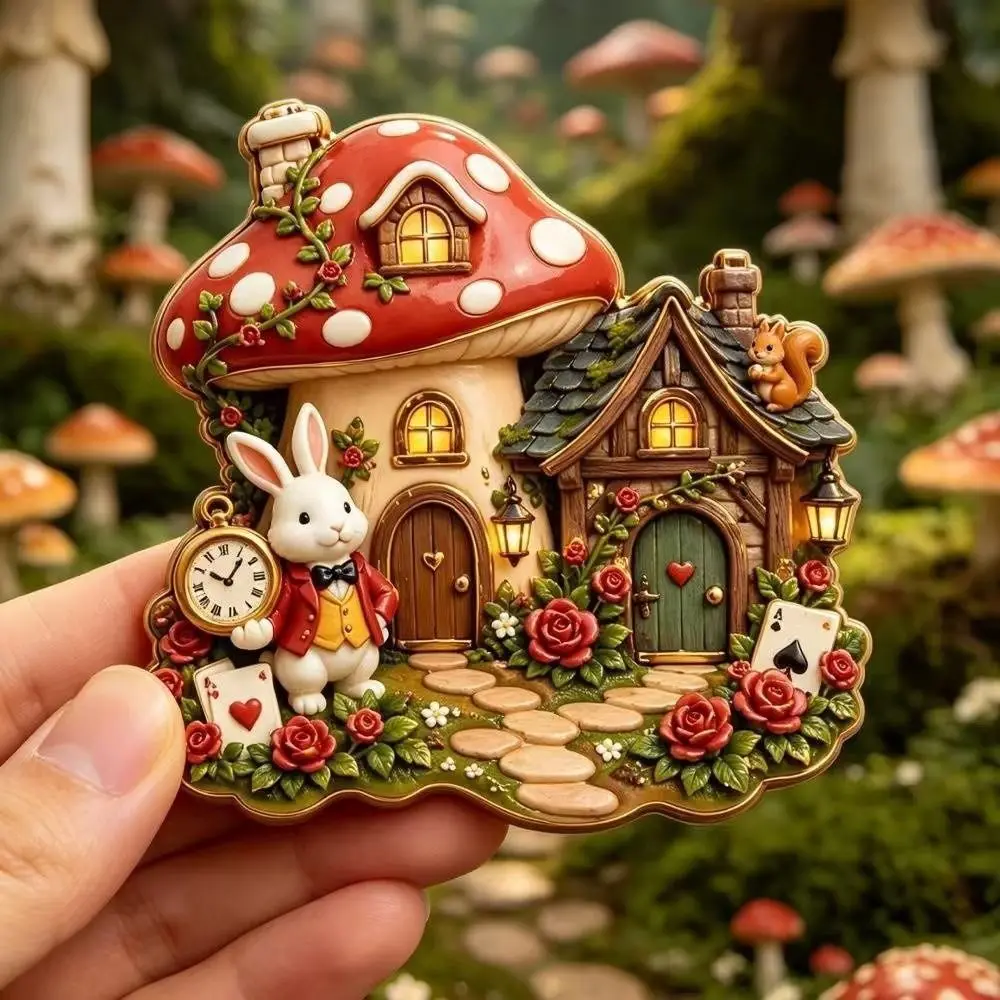 Cute Theme Resin Fridge Magnet Simulation 3D Relief Refrigerator Magnet Resin Cartoon Pattern 3D Refrigerator Stickers