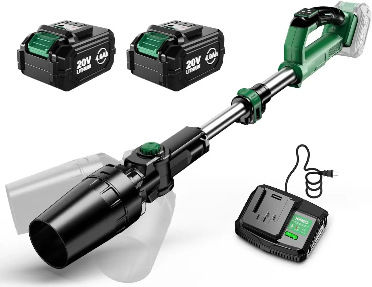 

Cordless Leaf Blower with 2 Batteries, 310000RPM, 37Inch Pole, 750CFM 280MPH, Lightweight for Gutters