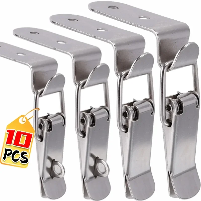 10/1PCS Duck-mouth Buckle Hook Metal Spring Hasp Latch Catch Clamps Wooden Box Closure Loaded Draw Clasp Toggle Cabinet Hasps