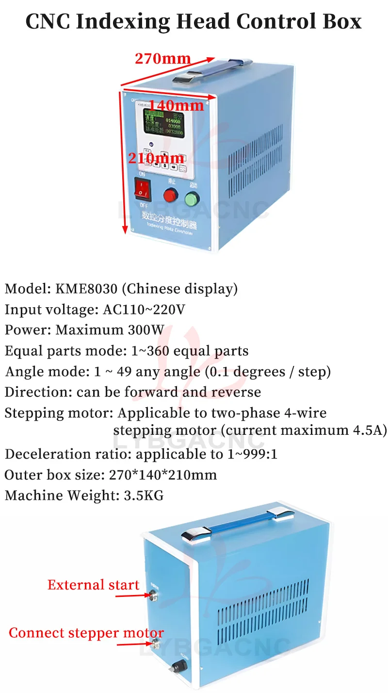 DIY New Harmonic Drive 4th Axis Rotary axis with Control Box Set 25H100-50-130B 3/4-Jaw Chuck 100mm 130mm for Wood Metal Carver