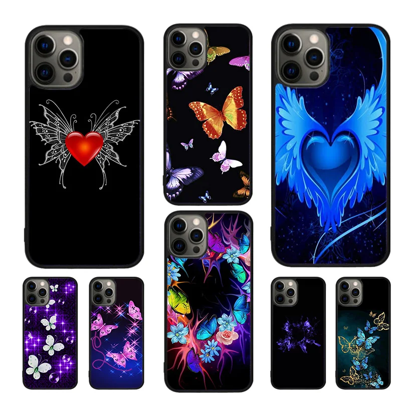 Cherry Pop mariposa Burning Love fundas de teléfono para iPhone 17 Air 16 15 14 12 13 11 Pro MAX apple Plus SE2020 Coque