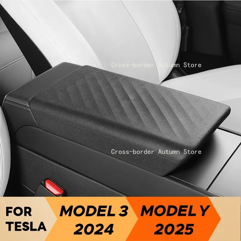 New Central Armrest Cover for Tesla New Model Y Juniper Launch 2025 Model 3 Highland 2024 TPE Soft Case Center Lid Accessories