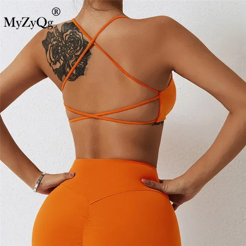 

MyZyQg Women Yoga Bra Sexy Cross Beauty Black Moisture Wicking Sports Underwear Breathable Running Fitness Gym Vest Tank Tops