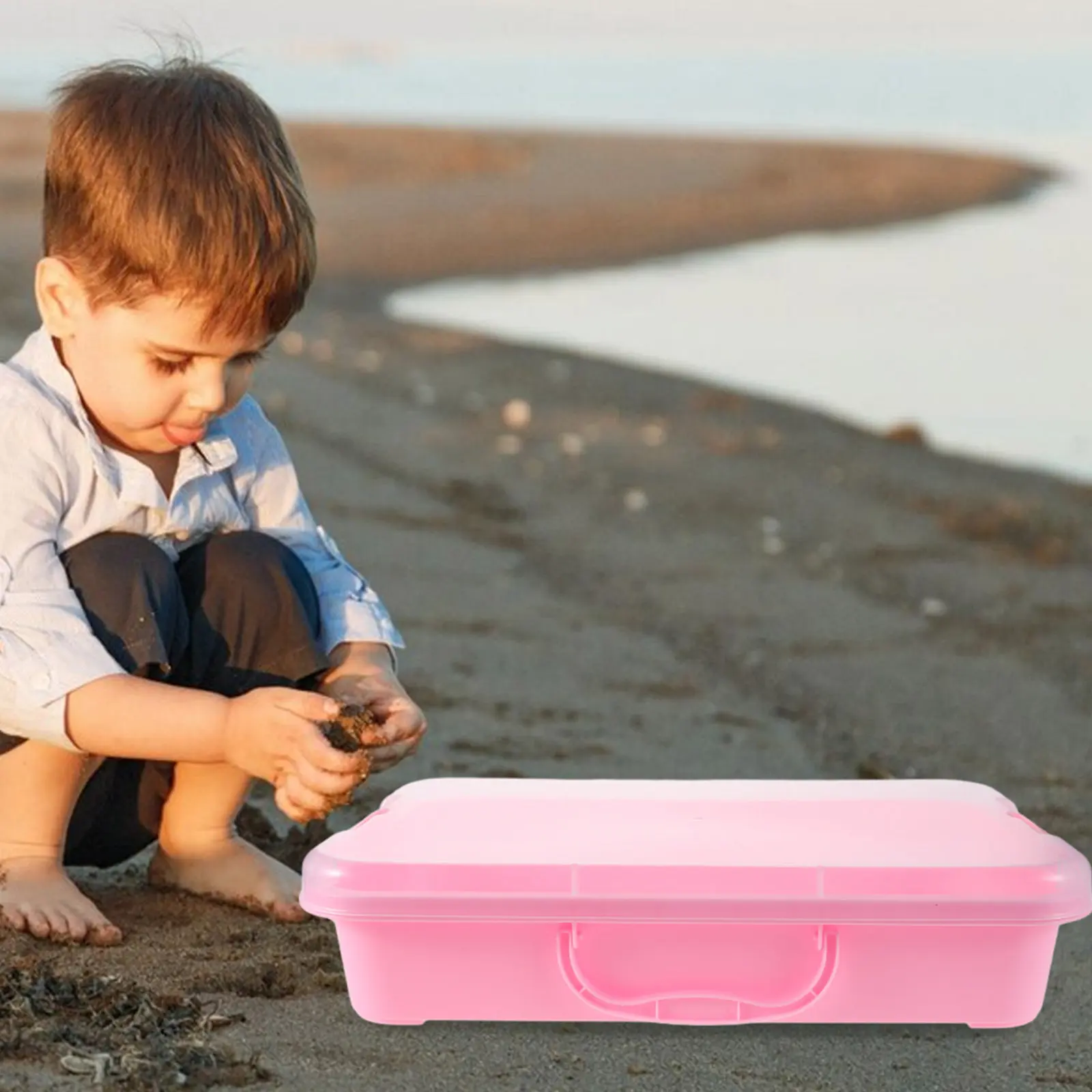 Lightweight Mold Set with Handles Plastic Sandbox for Kids Indoor Outdoor Sensory Play Creative Crafting Activity