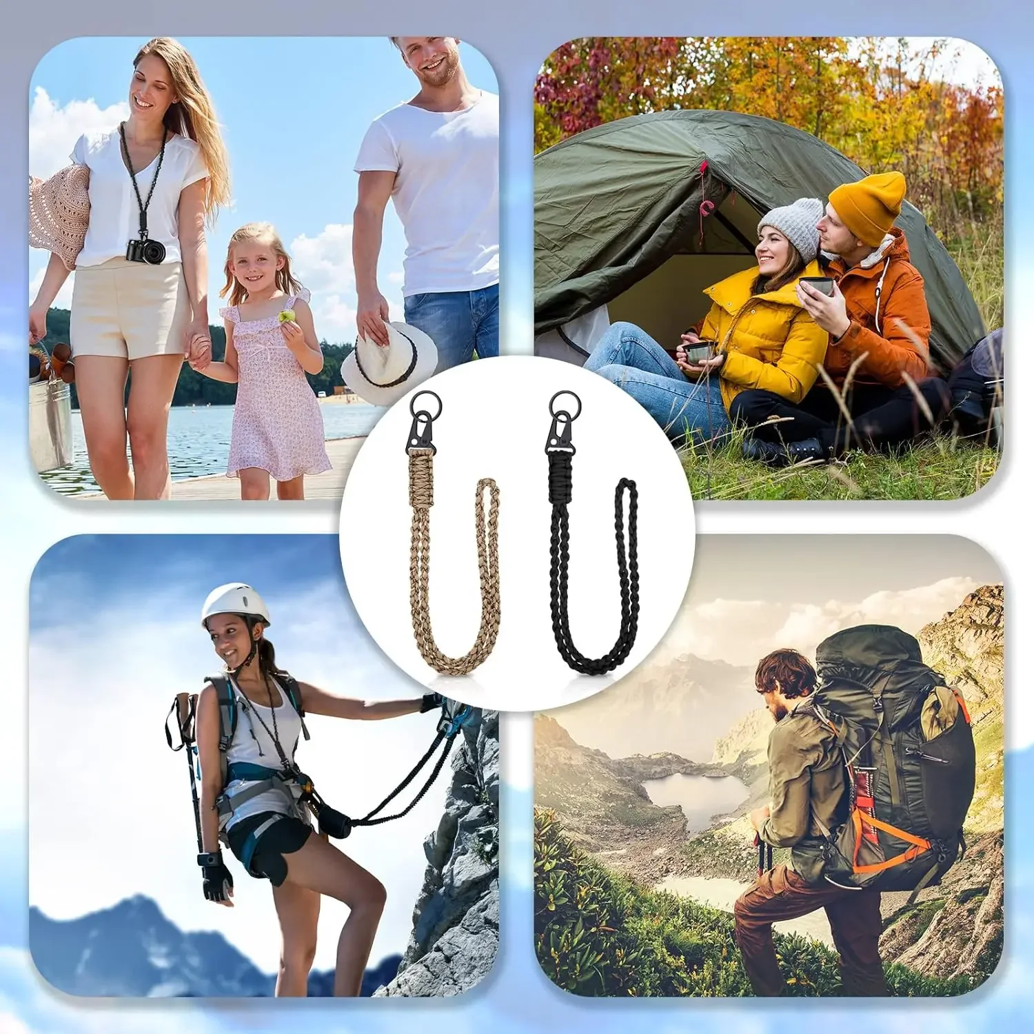 الثقيلة Paracord سلسلة مفاتيح قصيرة 7 الأساسية الرقبة الحبل ل في الهواء الطلق قلادة المفاتيح الحبل مضفر مع مشبك معدني حلقة رئيسية