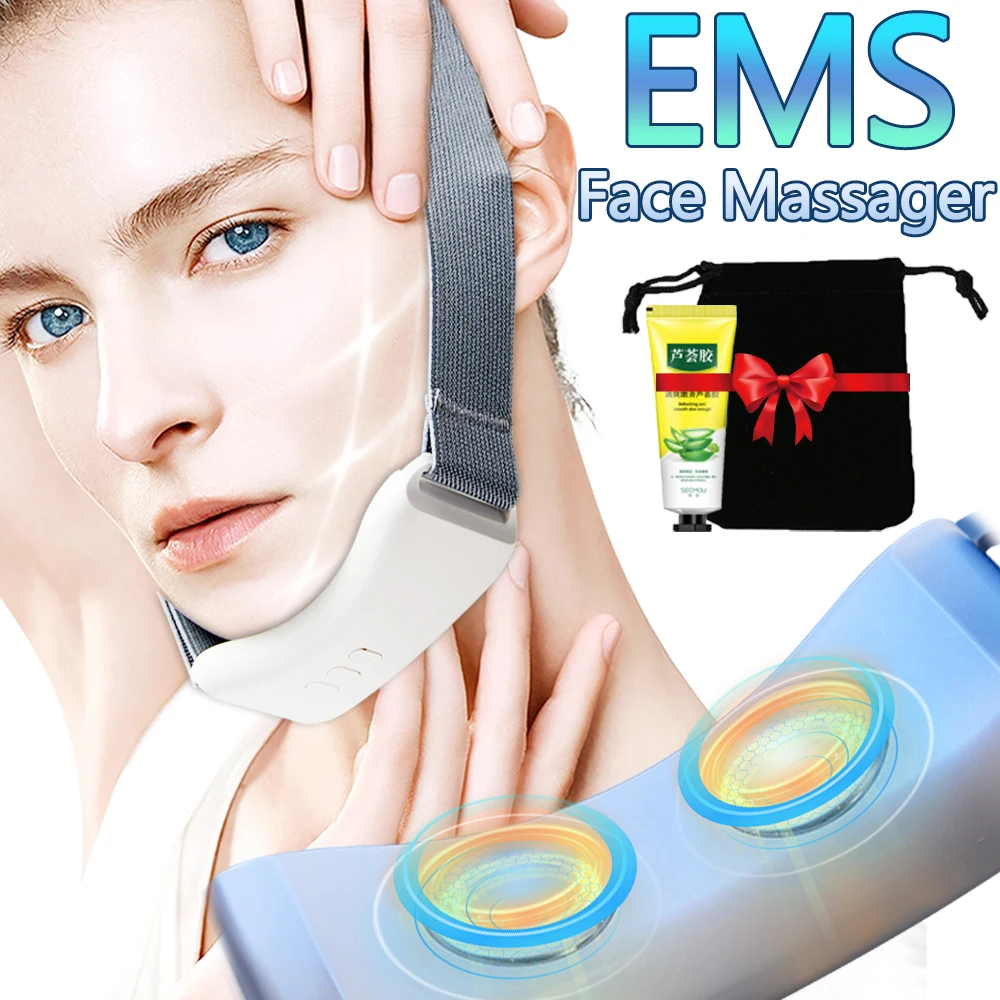 EMS Facial Massager Skin Care Slimming Double Chin Microcurrent Face Lift Machine Anti-Wrinkles Sonic Vibration V Face Portable