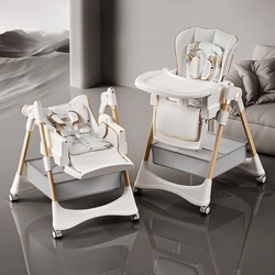Multifunctional Foldable Baby High Chair Baby Rocking Chairs Adjustable Height Feeding Chairs Can Sit or Lie Toddle Play Chair